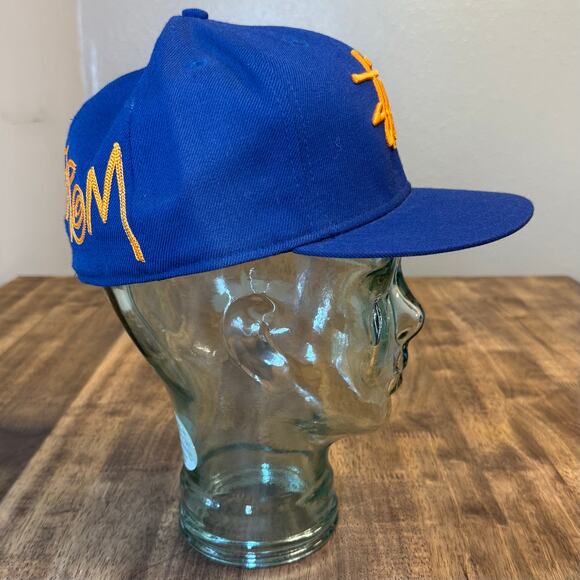 Stussy Hats New Era Cap Stand Firm Puff Embroidery Baseball Blue Orange 7 1/2 - Picture 7 of 10